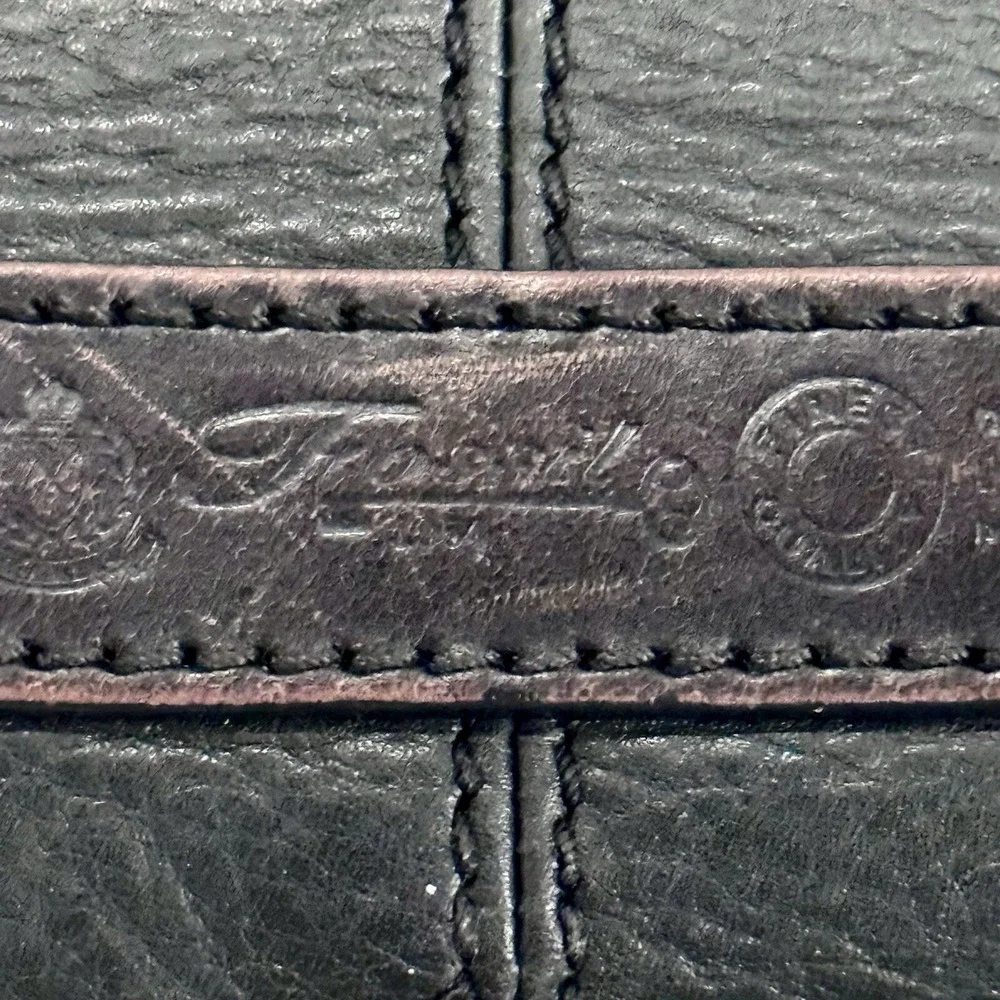Vintage Fossil 1954 Black Supple Pebbled Leather Shoulder Bag 75082‎